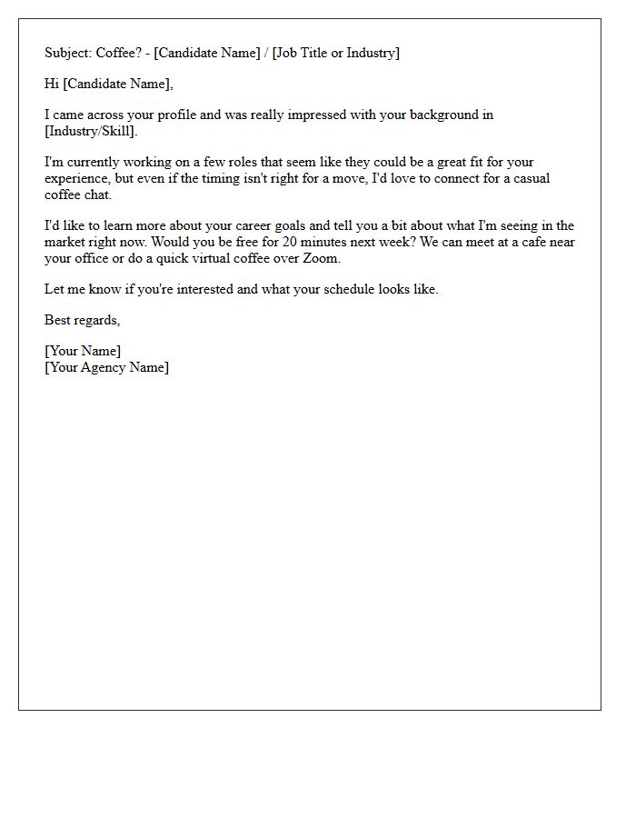 Agency Recruiter Informal Coffee Chat Interview Invitation Letter