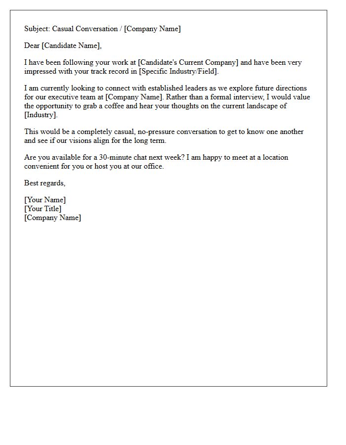 Casual Coffee Chat Interview Invitation Letter For Executive Candidates