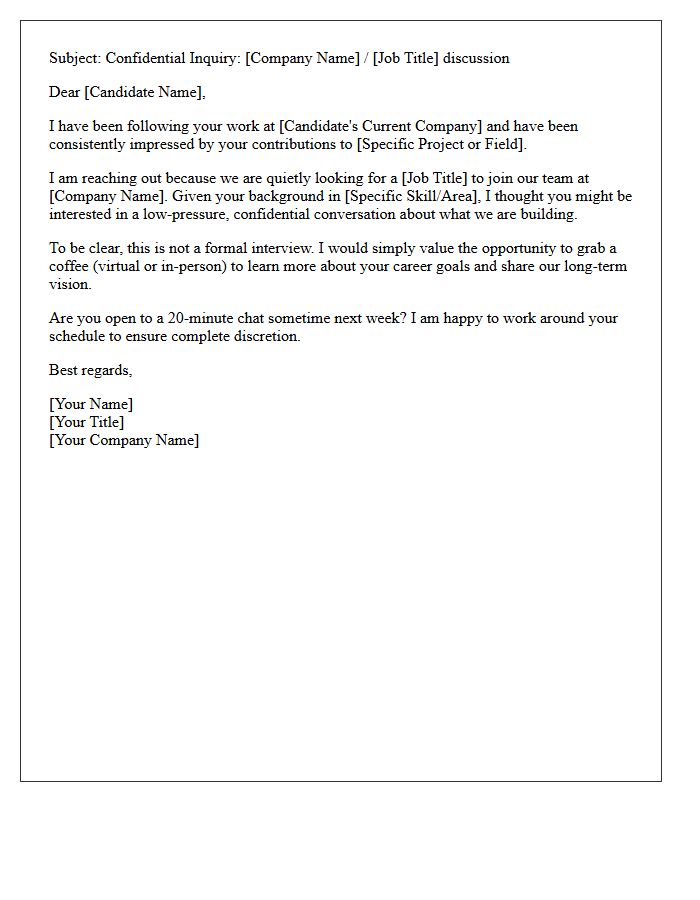 Confidential Coffee Chat Interview Invitation Letter For Passive Talent