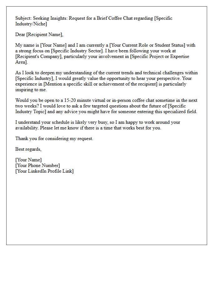 Specialized Industry Coffee Chat Interview Invitation Letter
