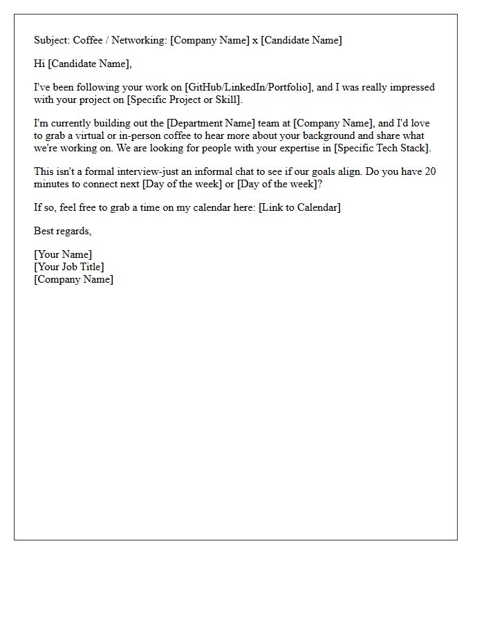 Tech Industry Informal Coffee Chat Interview Invitation Letter