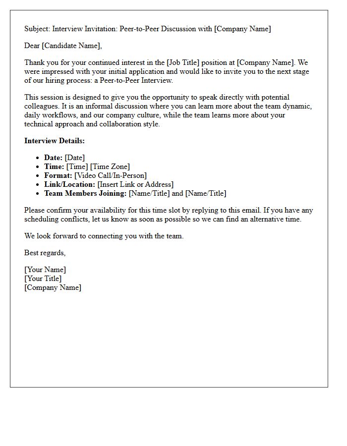 Recruitment Partner Peer-To-Peer Interview Notice Letter