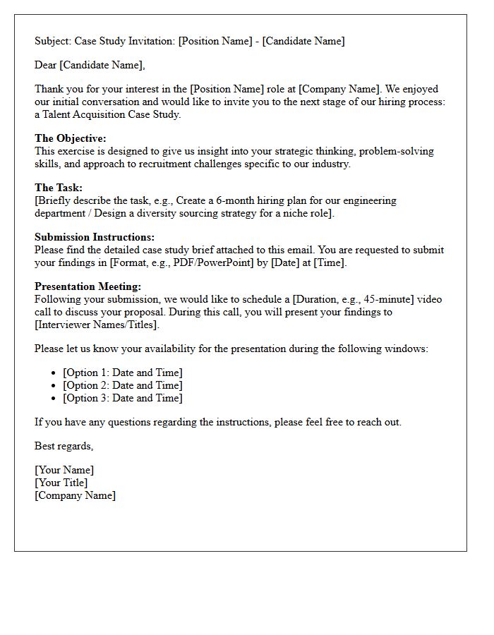 Talent Acquisition Case Study Interview Invitation Letter