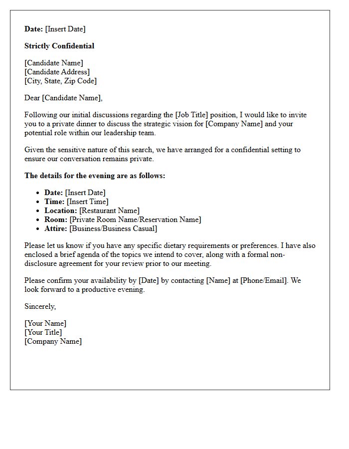 Confidential Executive Dining Interview Letter
