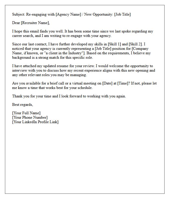 Agency Re-Engagement and New Opportunity Interview Letter