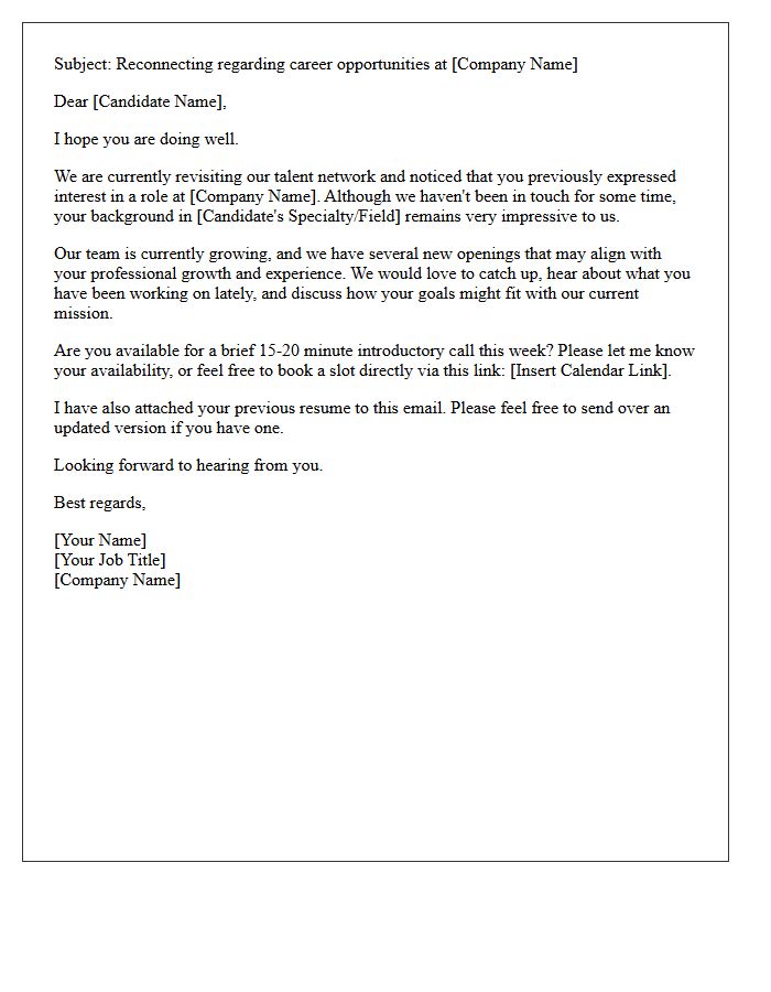 Dormant Candidate Profile Reactivation Interview Letter