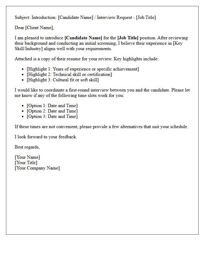 Client Introduction And First-Round Interview Letter