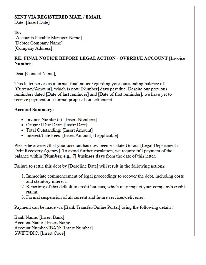Escalated B2B Debt Recovery Letter
