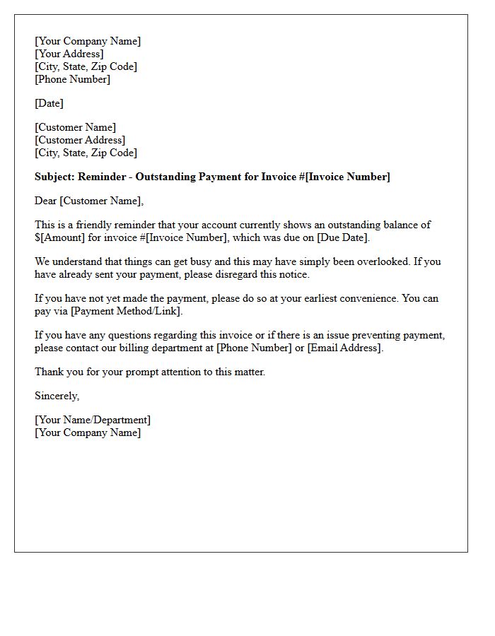 Initial Account Past Due Reminder Letter