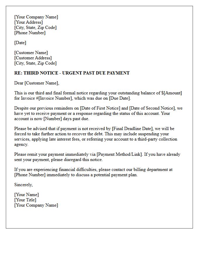 Third Notice Overdue Account Letter