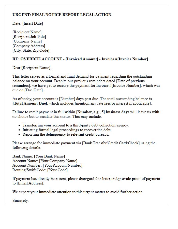 Urgent Corporate Debt Collection Letter