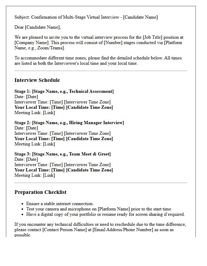 Multi-Stage Cross-Timezone Virtual Interview Confirmation Letter