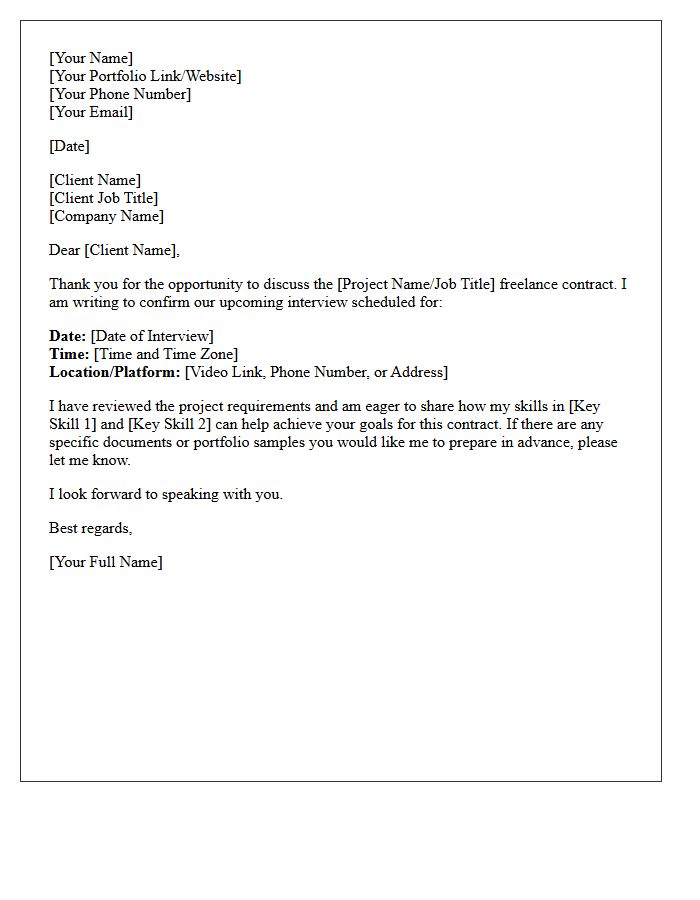 Freelance Contract Role Client Interview Confirmation Letter