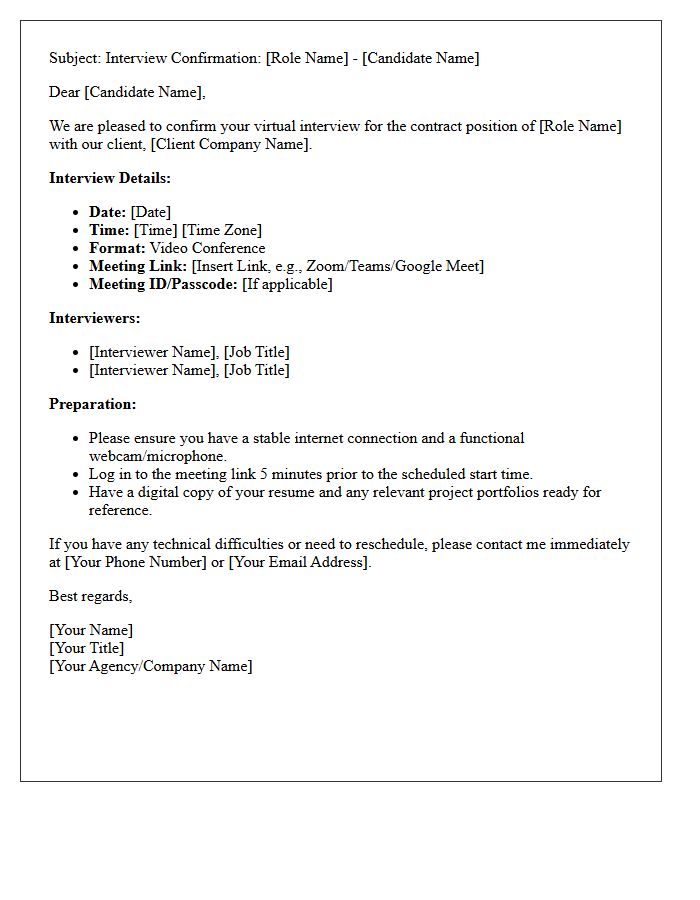 Virtual Contract Role Client Interview Confirmation Letter