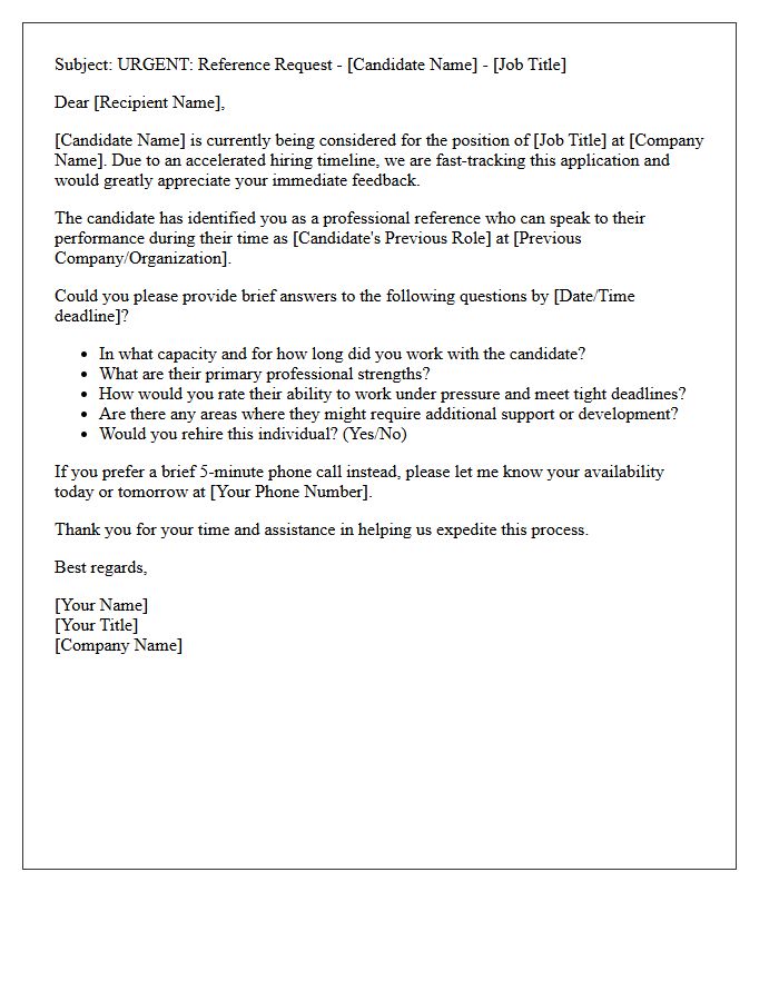 Fast-Track Candidate Placement Reference Request Letter