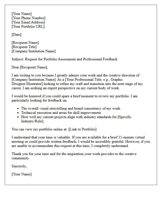 Creative Professional Portfolio Assessment Request Letter
