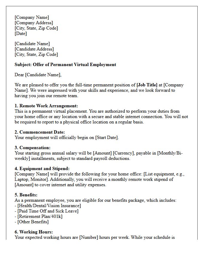 Permanent Virtual Placement Offer Letter