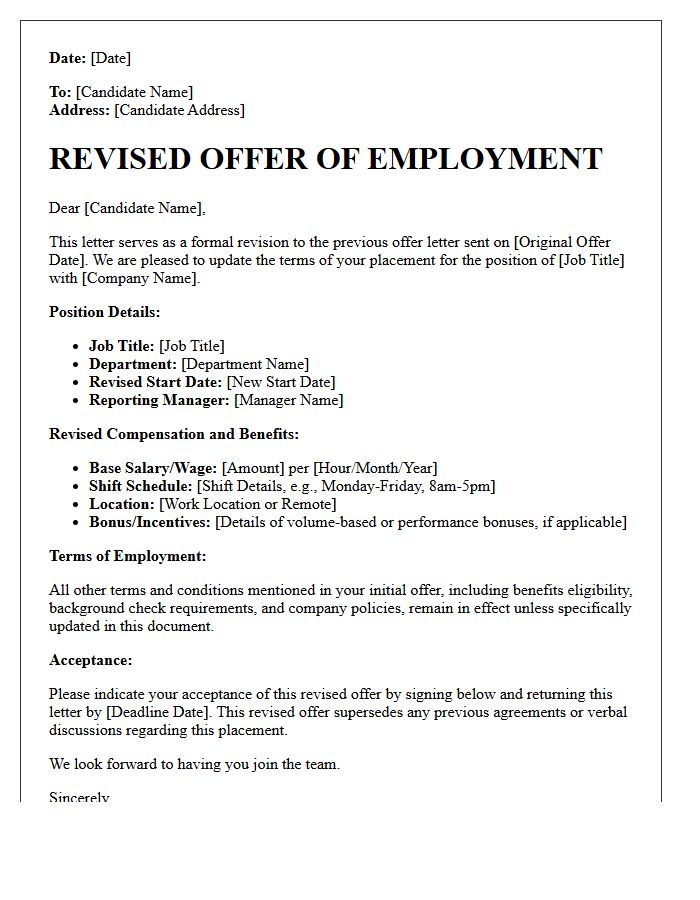 Revised Volume Hiring Placement Offer Letter