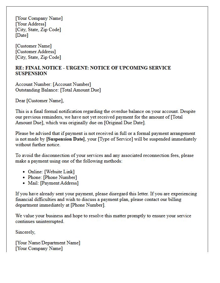Final Warning Service Suspension Letter