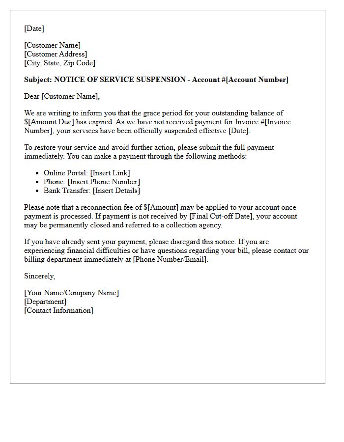 Grace Period Expiration Service Suspension Letter