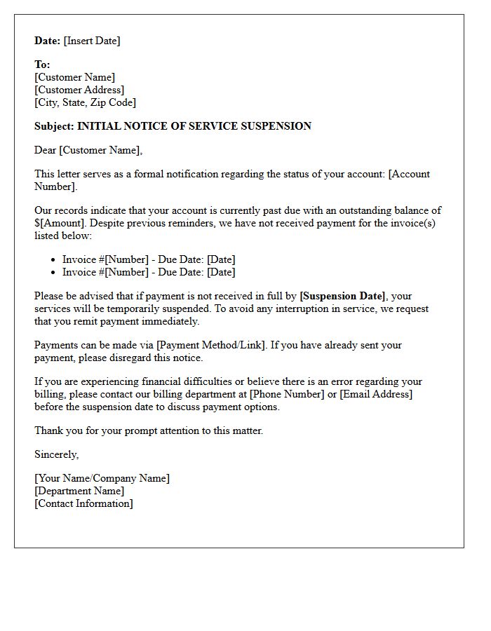 Initial Notice Of Service Suspension Letter