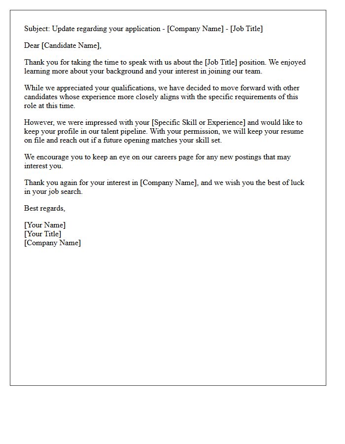 Future Opportunities Pipeline Post-Phone Screening Rejection Letter