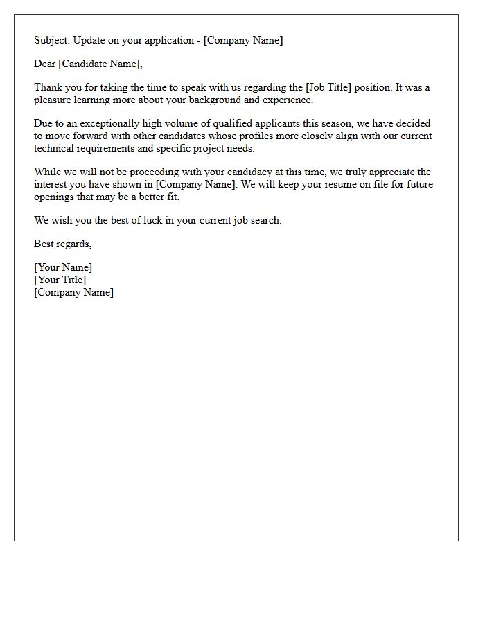 High Applicant Volume Post-Phone Screening Rejection Letter