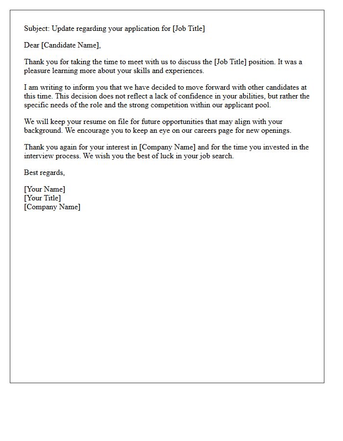 Position Closure Post-First Interview Rejection Letter