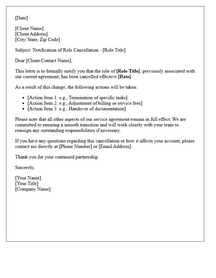 Client Role Cancellation Notification Letter