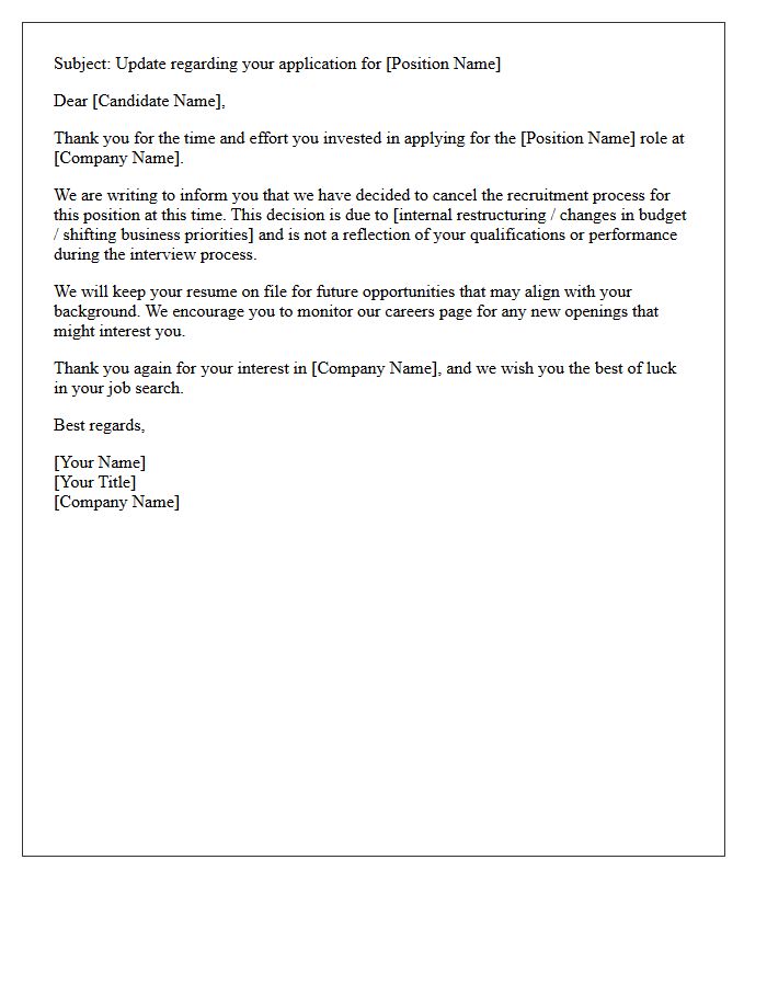 Position Cancelled Rejection Letter