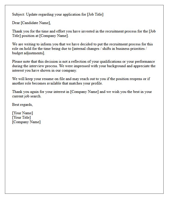 Recruitment Process Halted Candidate Letter