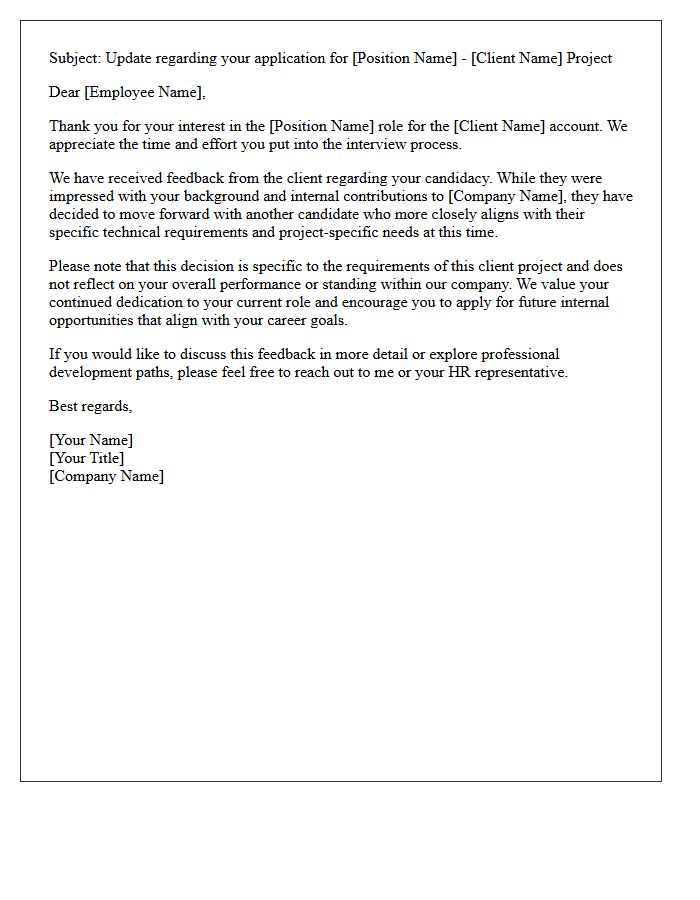 Internal Hire Client Specific Rejection Forwarding Letter