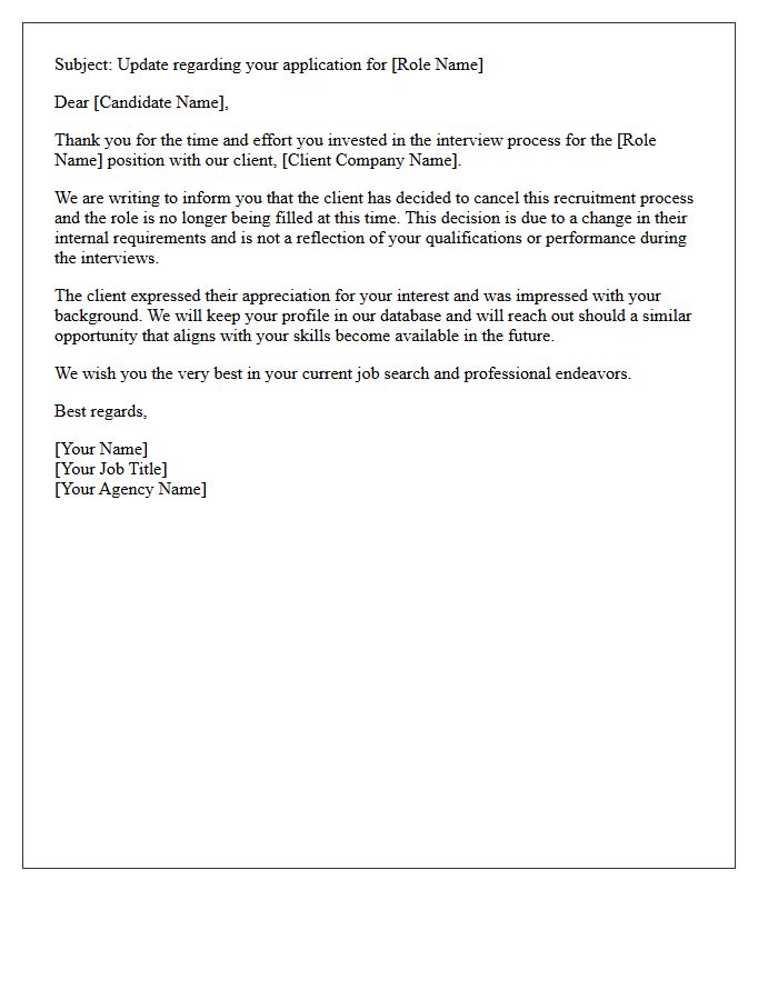 Role Cancellation Client Rejection Forwarding Letter