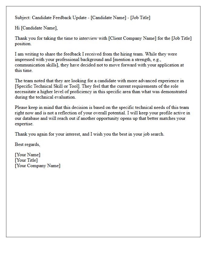 Technical Skill Gap Client Rejection Forwarding Letter