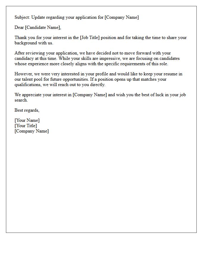 Future Opportunities Pool Rejection Letter