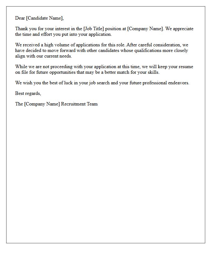 High Volume Campaign General Rejection Letter