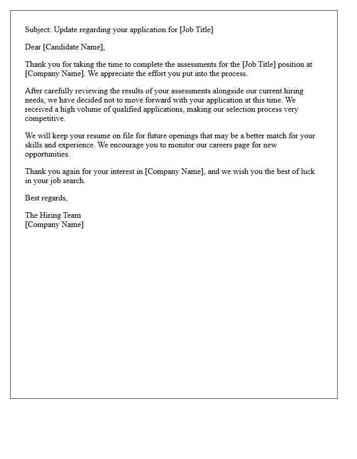 Post-Assessment Volume Candidate Rejection Letter