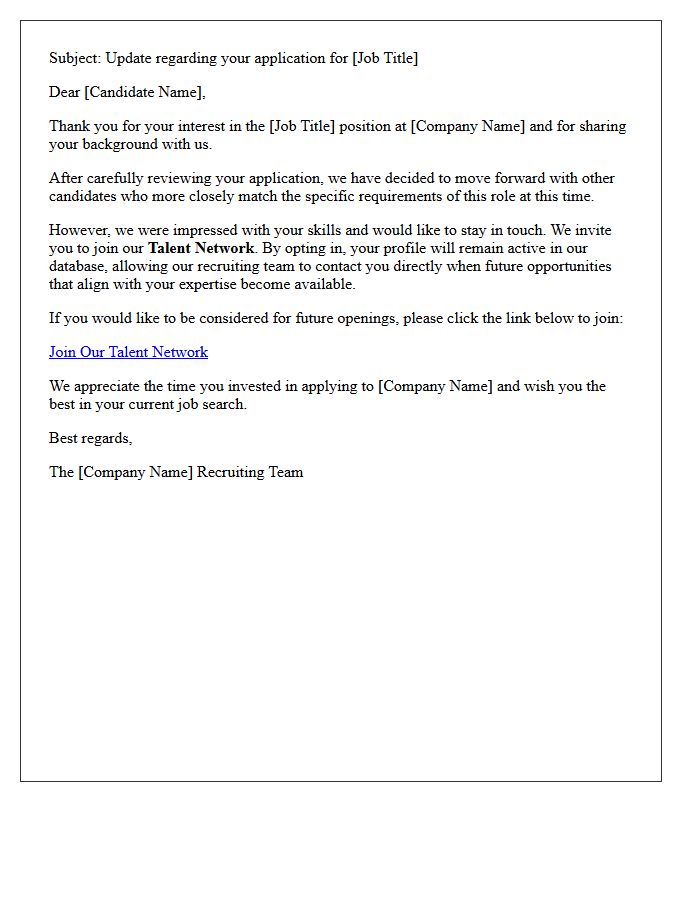 Talent Network Opt-In Volume Rejection Letter