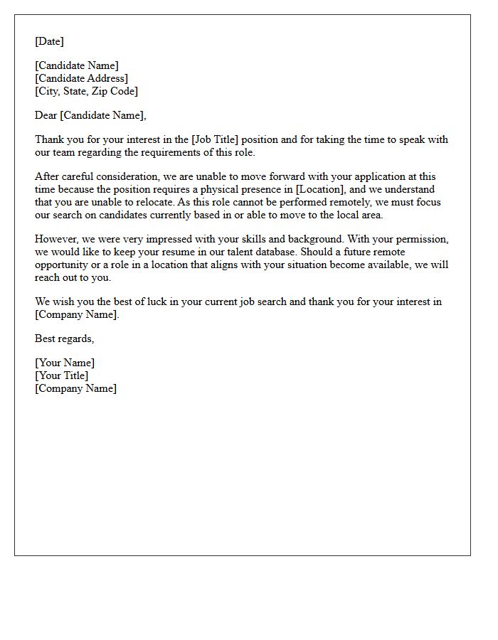 Future Roles Alternative Relocation Inability Rejection Letter