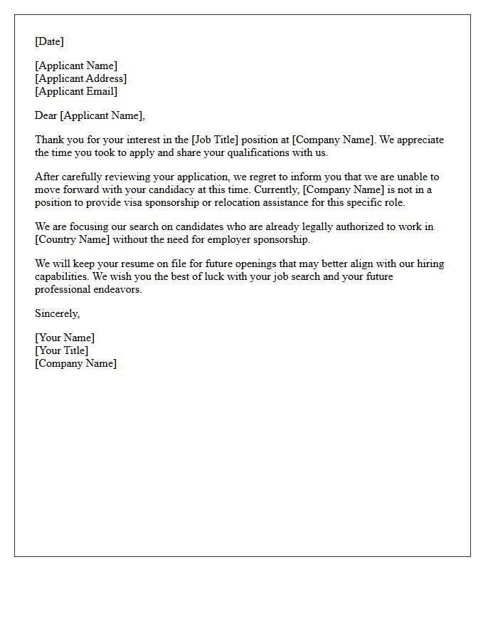 Overseas Applicant Sponsorship Rejection Letter