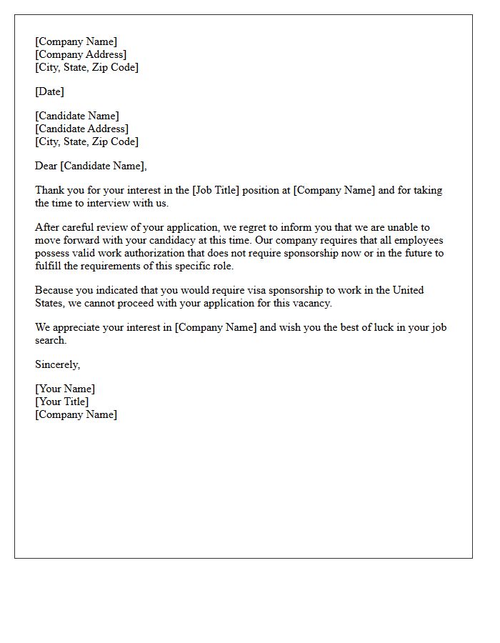 Work Authorization Requirement Rejection Letter