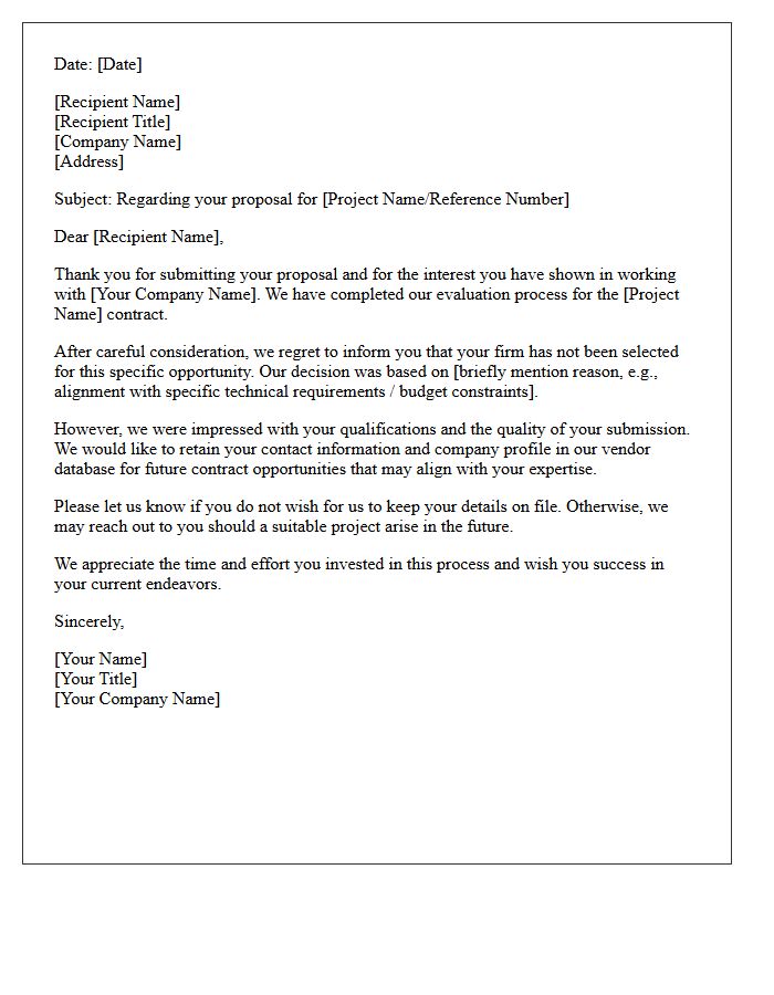 Future Contract Opportunities Retention Rejection Letter