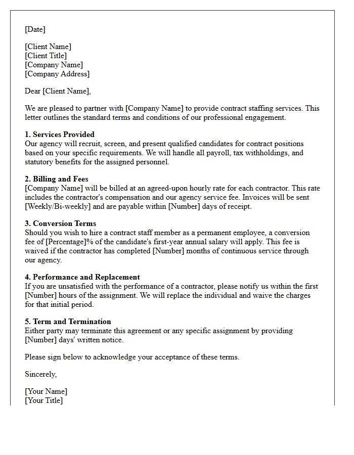 Client Partnership Letter with Contract Staffing Terms