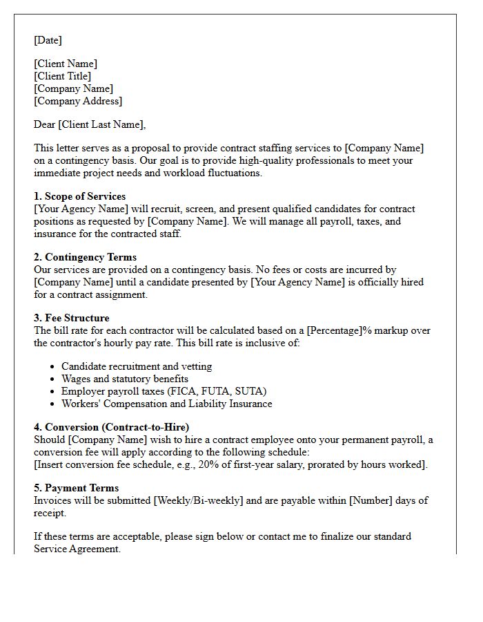 Contract Staffing Contingency Search Proposal Letter