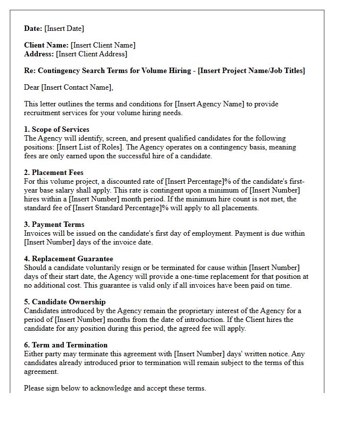 Volume Hiring Contingency Search Terms Letter