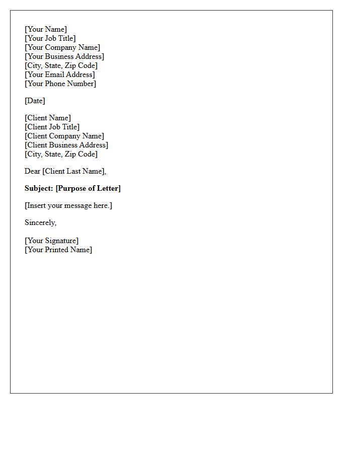 Client Addressee and Company Information