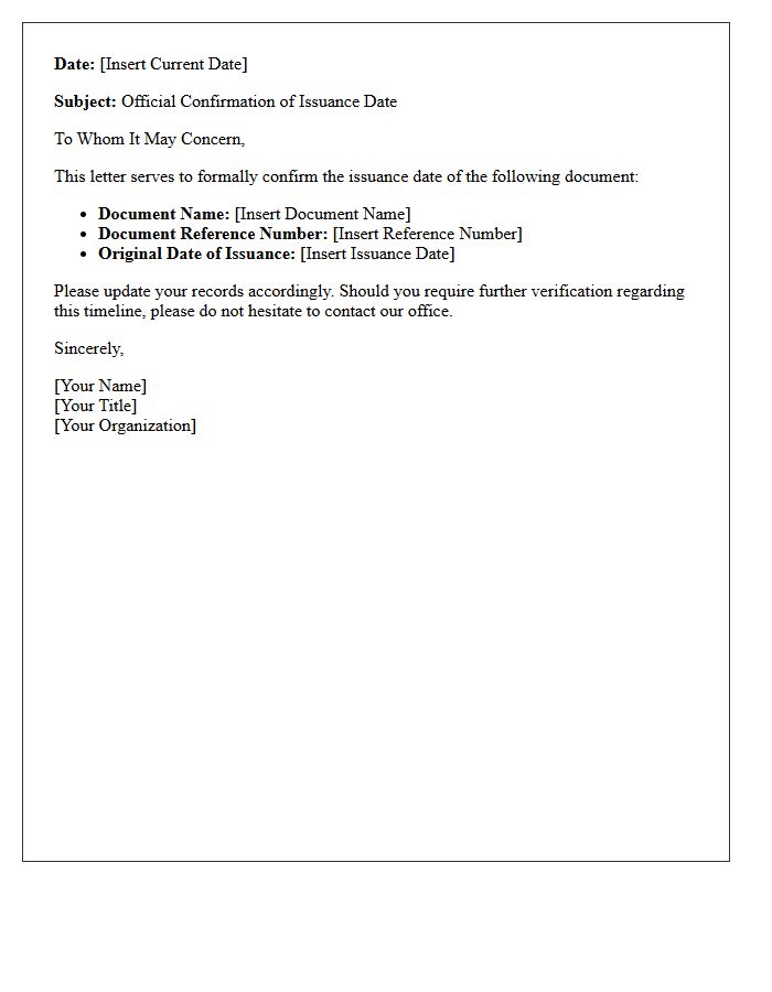 Issuance Date of the Letter