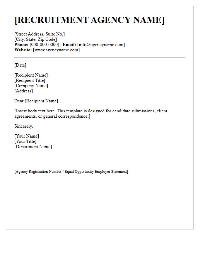 Recruitment Agency Letterhead and Contact Details