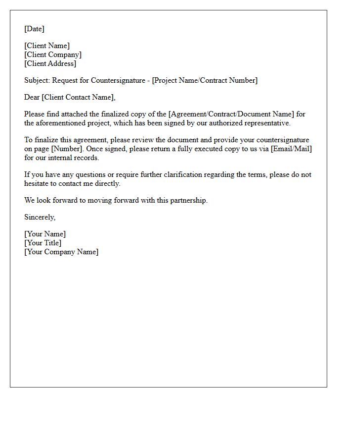 Request for Client Countersignature