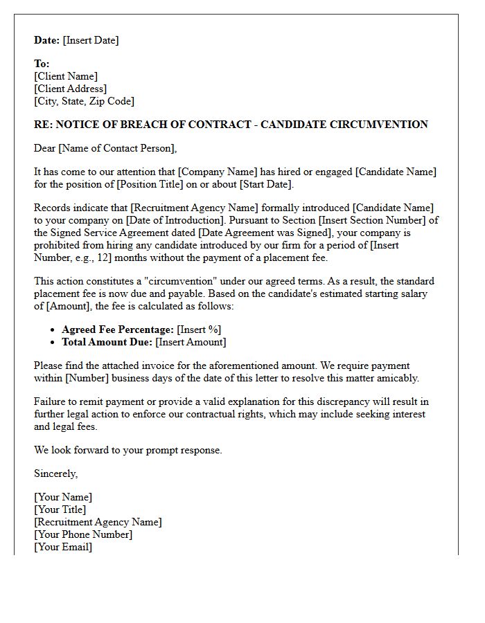 Letter of Enforcement for Candidate Circumvention Clause